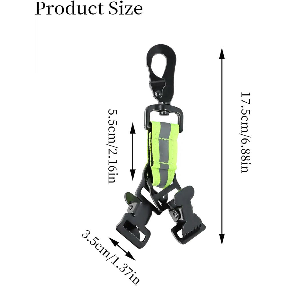 2 Piezas Clips para Guantes, Pinza de Seguridad Guante ​con Mosquetón Clip, Doble Colgar Guantes Clip, Clip de Sujeción de Guantes, para Guantes de Trabajo, Toallas, Trabajo de Seguridad