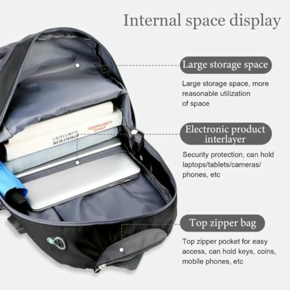 Mochila de Senderismo Ultraligera 40L Impermeable para Actividades al Aire Libre, 6 compartimentos y 2 bolsillos laterales