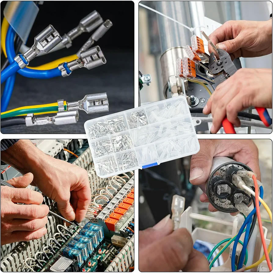 Conector de Cable Eléctrico: Terminales Eléctricos y Empalmes para Cables Eléctricos Macho y Hembra para Conexión Segura - Paquete de 210 Piezas