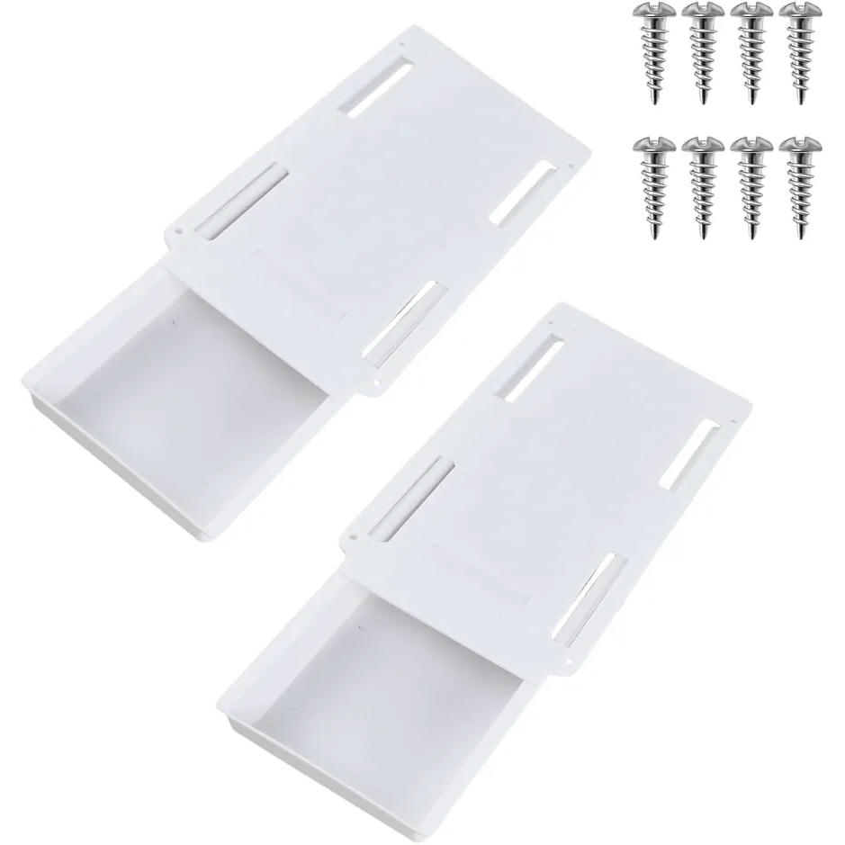 Cajones Ocultos Autoadhesivos - Organizador Bajo Escritorio con Doble Fijación para Oficina y Accesorios (Blanco)