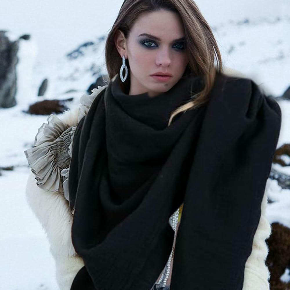 Bufanda de invierno unisex, 200 x 60 cm, punto acrílico, suave y térmica, ideal para exterior, color gris