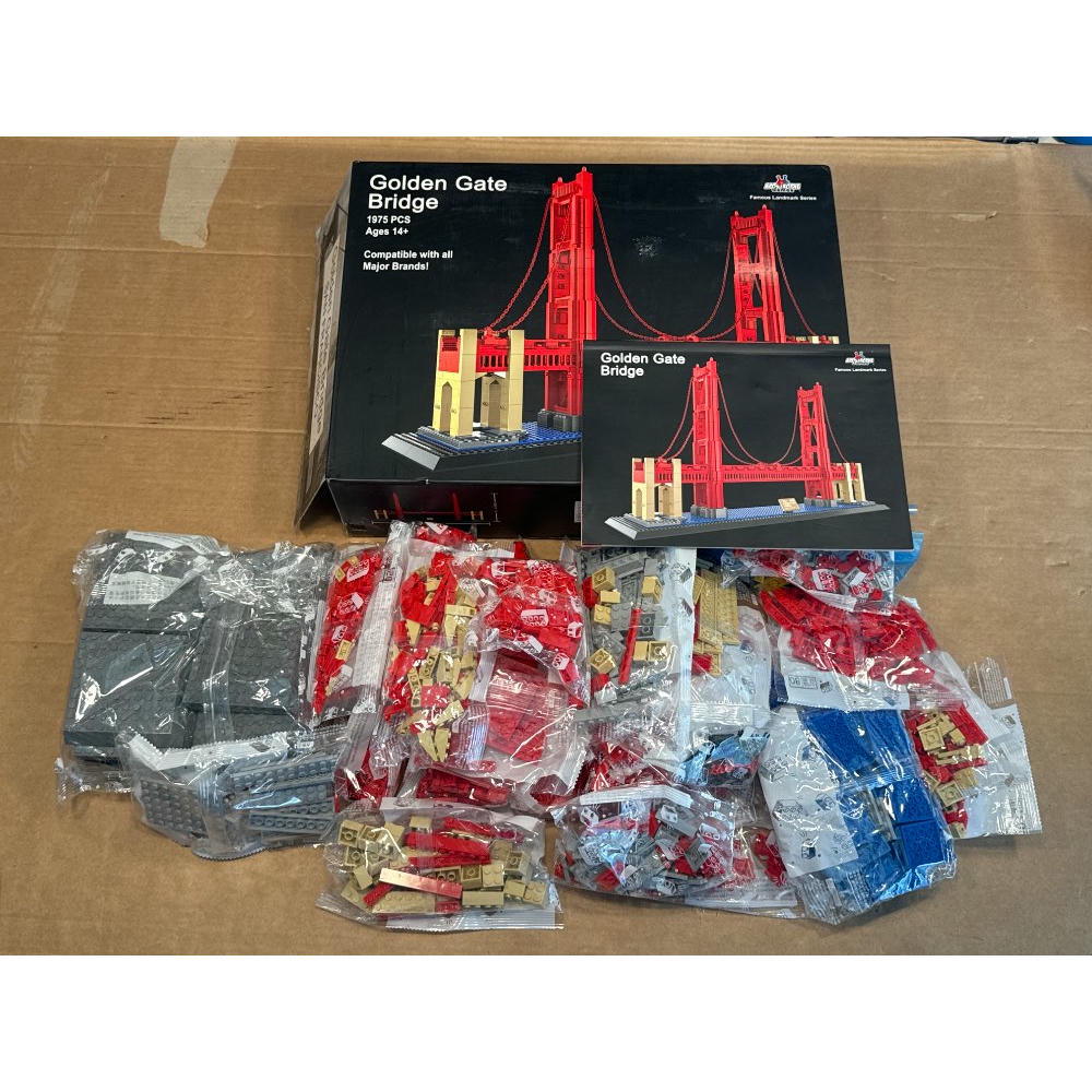 Apostrophe Games - Juego de bloques de construcción del puente Golden Bridge de San Francisco en miniatura, de la famosa serie Monumentos de arquitectura, para niños y adultos, 1977 piezas