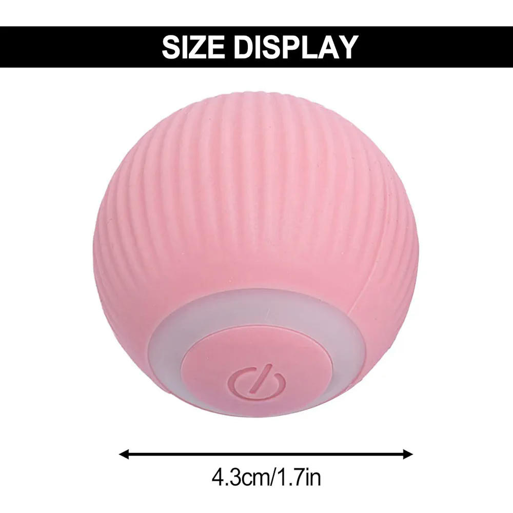 Juguete Interactivo para Gatos, Bola Rodante Automática de Silicona, Silencioso para Mascotas, Color Rosa