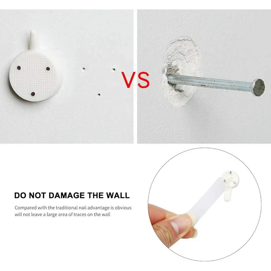Kit de 42 Ganchos Adhesivos No Más Clavos, Conjunto de Ganchos Multimodelos, Fáciles de Instalar y Resistentes para Colgar Cuadros y Otros Artículos, 7 tamaños