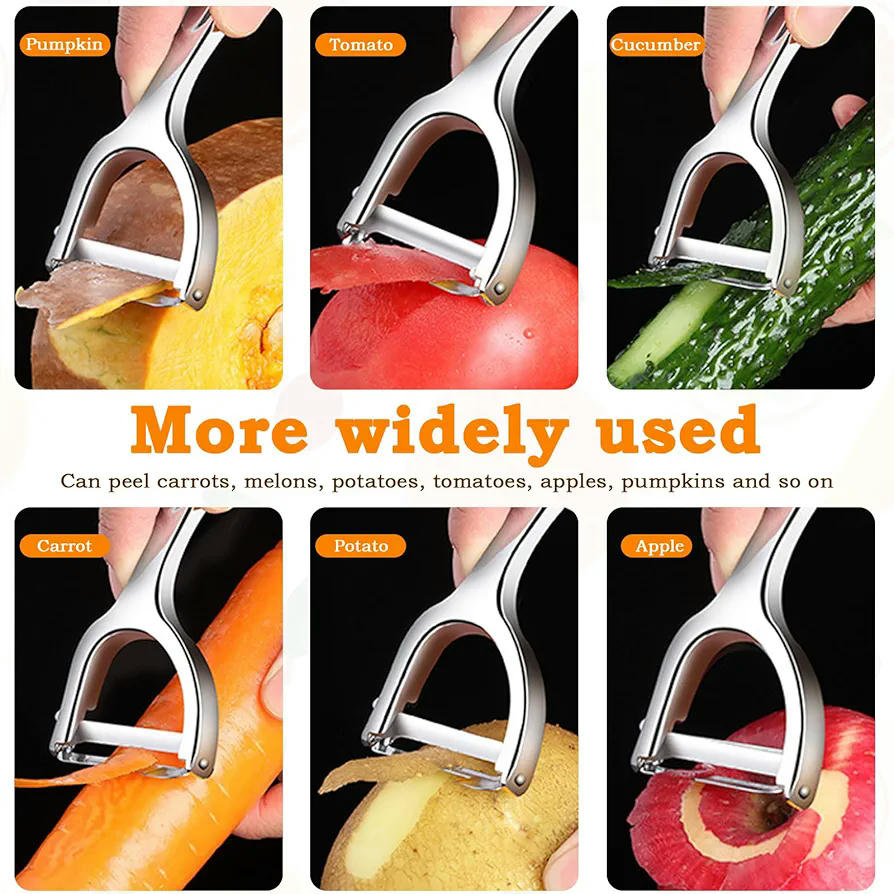 Mandolina de Cocina Profesional de Acero Inoxidable, Cortador 3 en 1, Ideal para Frutas y Verduras como Zanahorias y Patatas