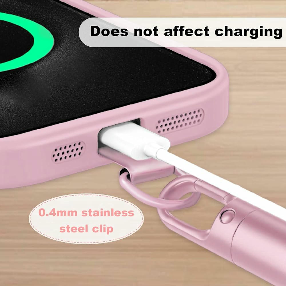 Cordón Universal para Teléfono Móvil Giratorio 360 Grados, Cordón de Aleación de Aluminio Rosa, Antipérdida, Compatible con Teléfonos Inteligentes