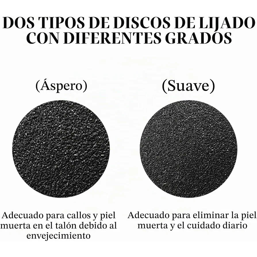 Juego de 60 Lijas para Removedor de Callos Eléctrico - 30 Lijas Ásperas y 30 Lijas Lisas para el Cuidado de Pies (Negro)