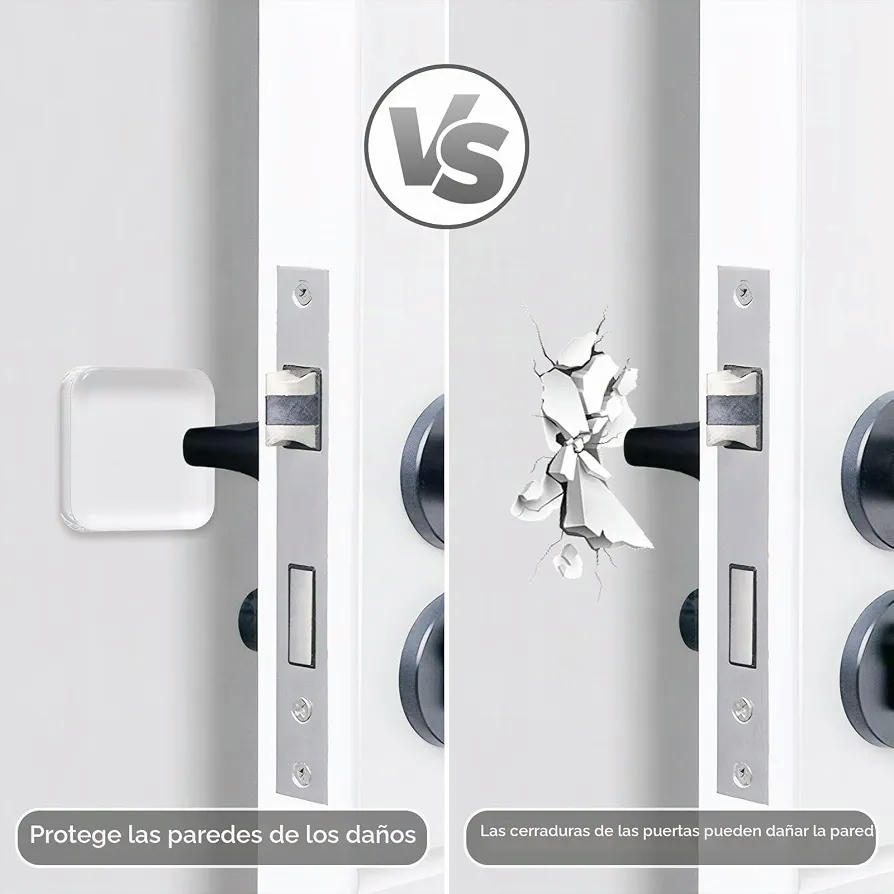12 Piezas Topes De Puerta Transparentes Autoadhesivos Cuadrados de Silicona