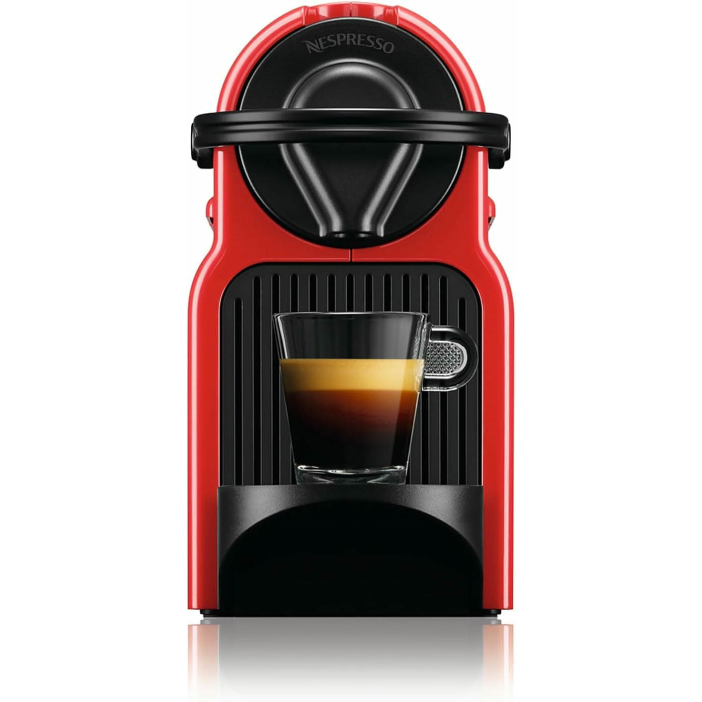 Nespresso Krups Inissia XN1005 - Cafetera monodosis de cápsulas Nespresso, 19 bares, apagado automático, color rojo