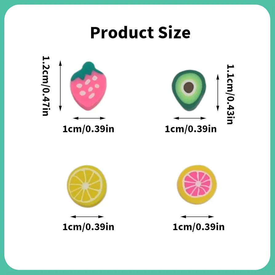 Cuentas DIY de Cerámica Suave, 200 Piezas de 7-10 mm, Colores de Frutas, Ideal para Pulseras y Collares, Incluye Caja de Almacenamiento (Multicolor)