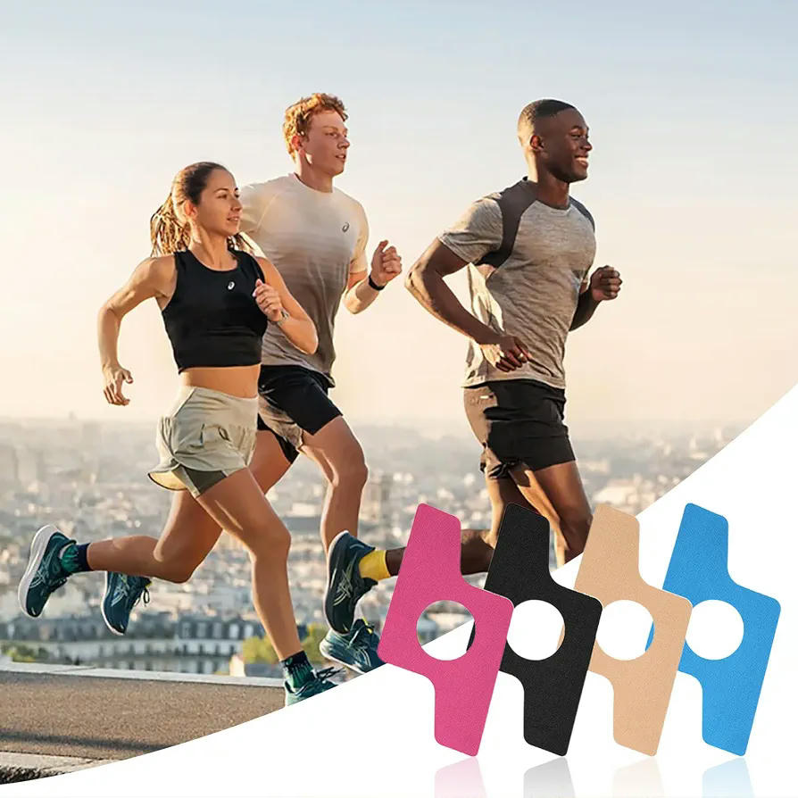 Cinta Kinesiológica Precortada para Rodillas - 4 Piezas de Vendaje Deportivo (Multicolor)