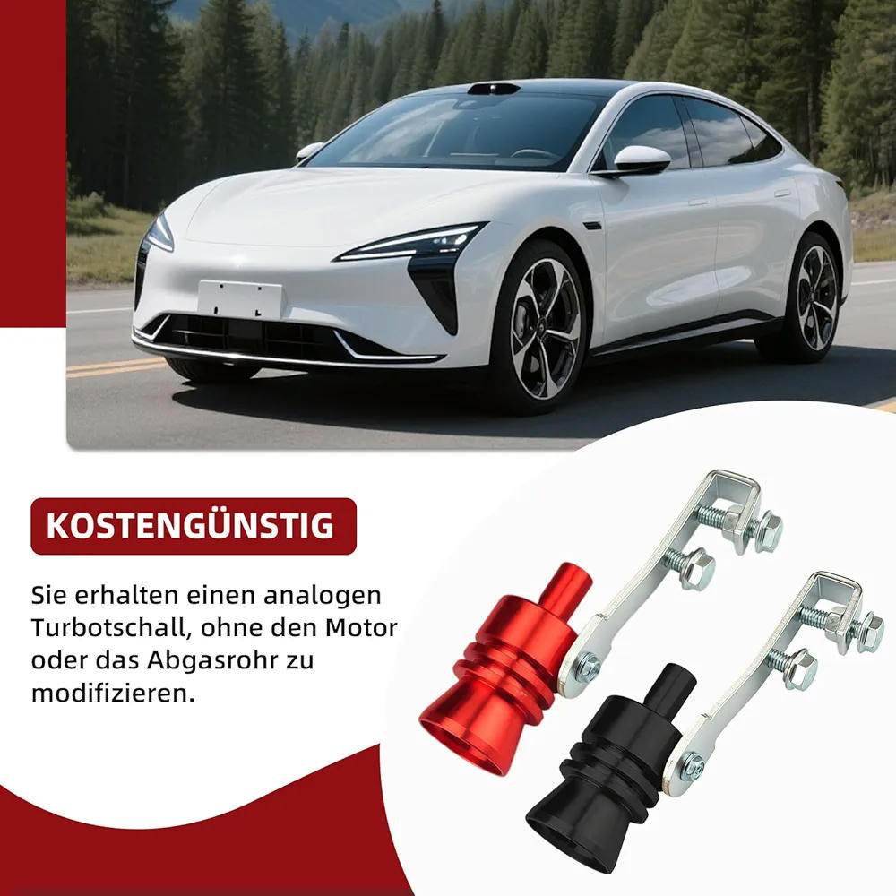 Tubo de escape simulador de sonido turbo Vortex, 2 unidades, aleación de aluminio, generador de sonido universal para coches y motocicletas