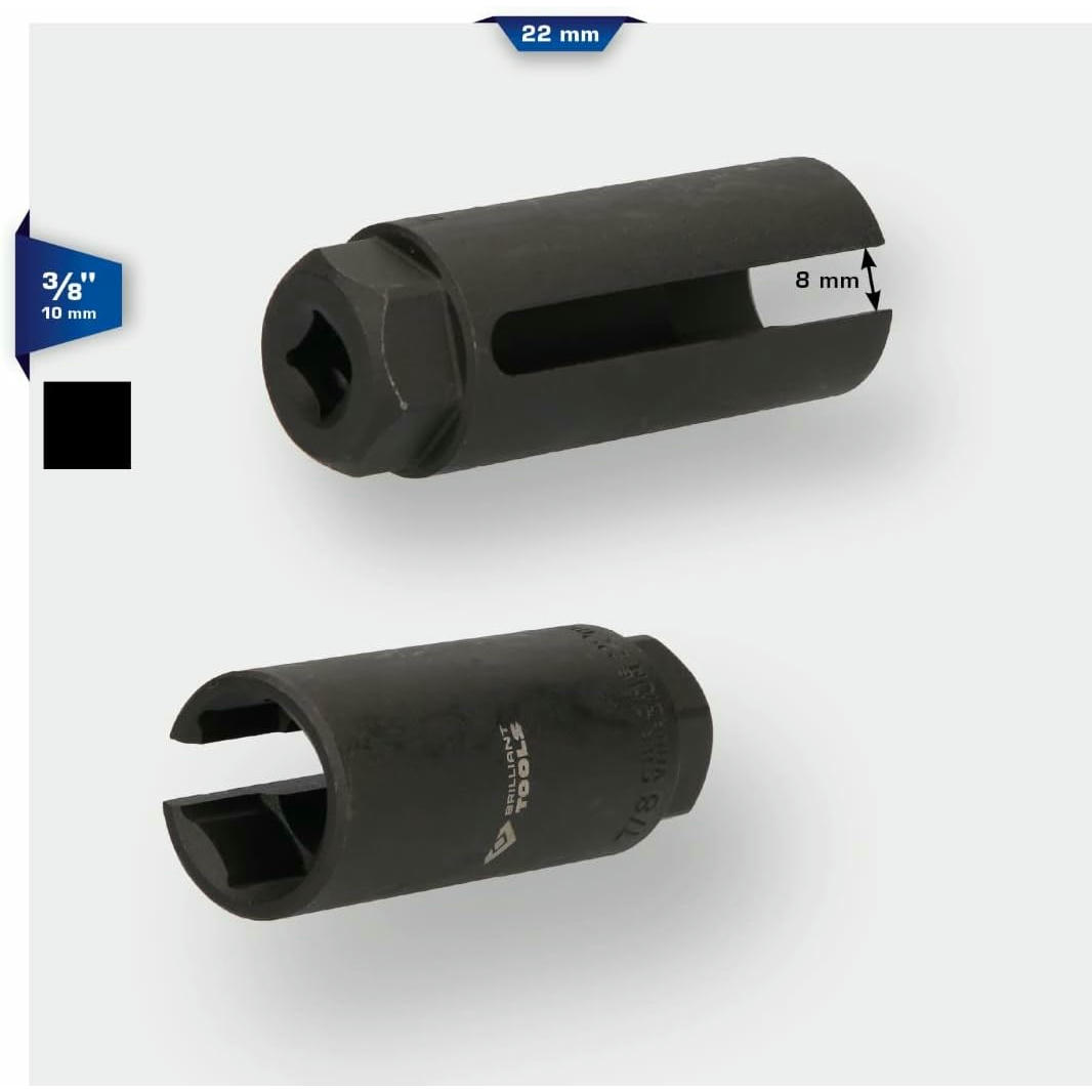 BRILLIANT TOOLS BT606002 Llave de vaso para sondas lambda, larga [Powered by KS TOOLS] - 22 mm