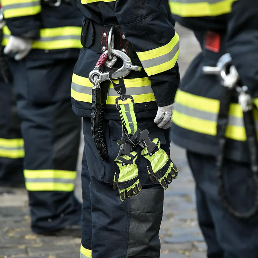 2 Piezas Clips para Guantes, Pinza de Seguridad Guante ​con Mosquetón Clip, Doble Colgar Guantes Clip, Clip de Sujeción de Guantes, para Guantes de Trabajo, Toallas, Trabajo de Seguridad