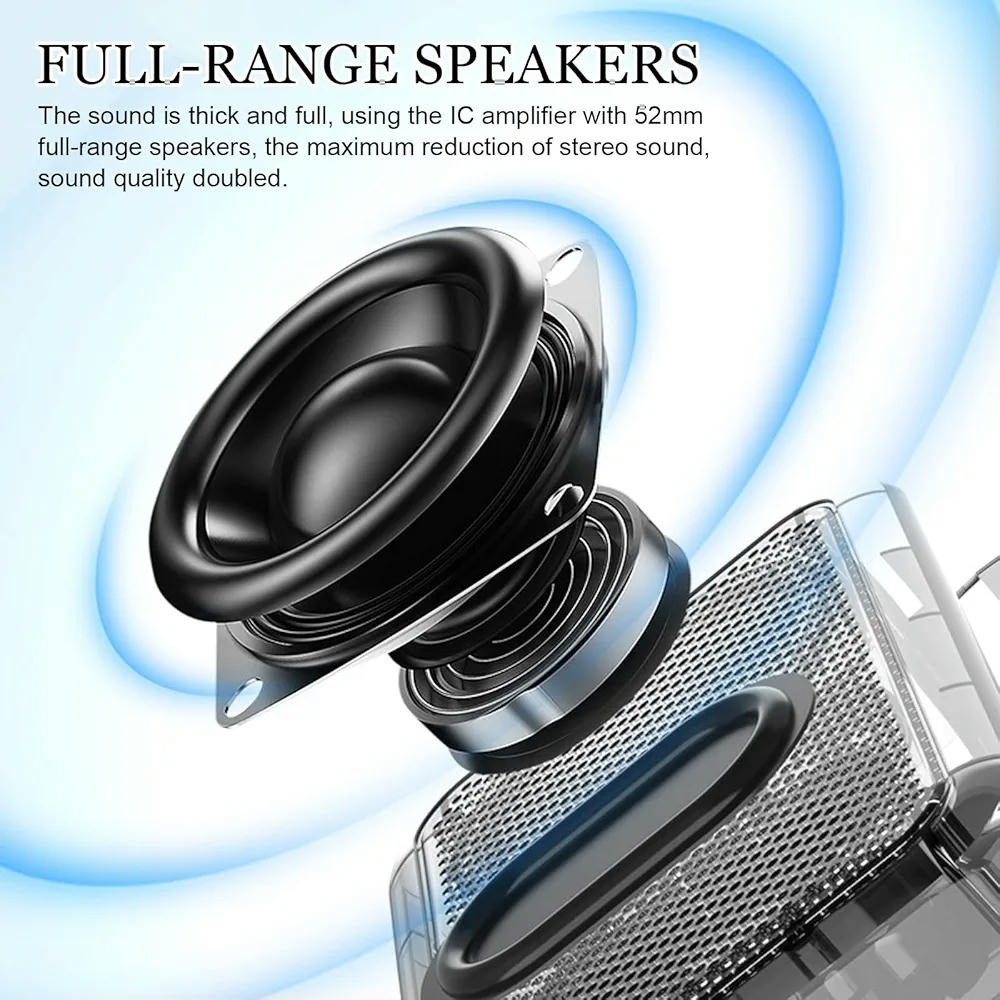 Máquina de karaoke portátil con 2 micrófonos, altavoz Bluetooth multifuncional con luz RGB y doble alarma, sonido estéreo 360° (Negro)