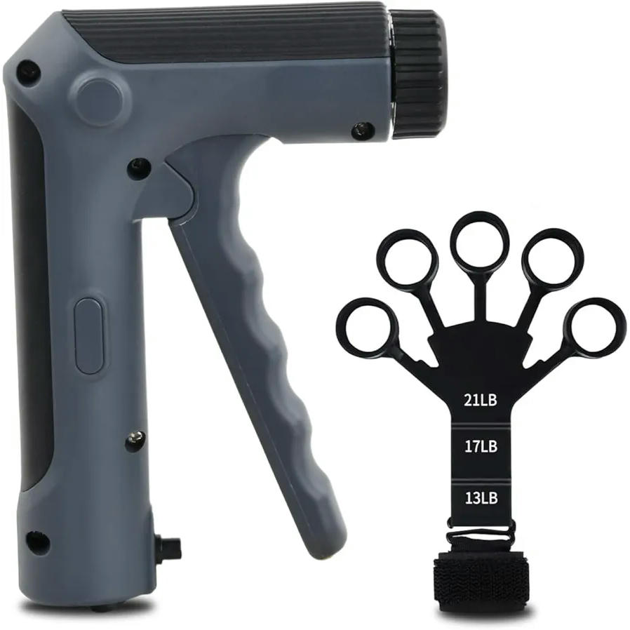 Ejercitador de mano con contador mecánico, fortalecedor de agarre y estiradores de dedos, resistencia ajustable de 5 kg a 60 kg, ideal para entrenamiento y rehabilitación (Negro)