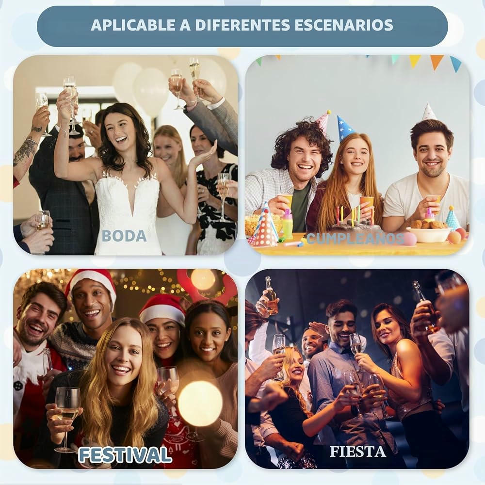 Marcadores de Copas Vistosos, 68 Piezas Reutilizables de Silicona para Vino, 6 Formas Creativas para Fiestas y Uso Diario (Multicolor)