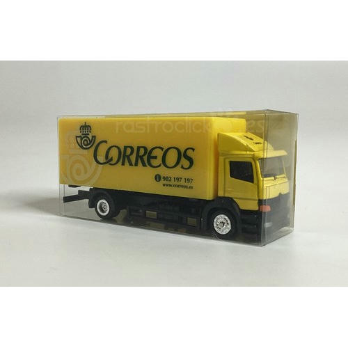 Camión de juguete de Correos en miniatura, diseño amarillo y negro con ruedas