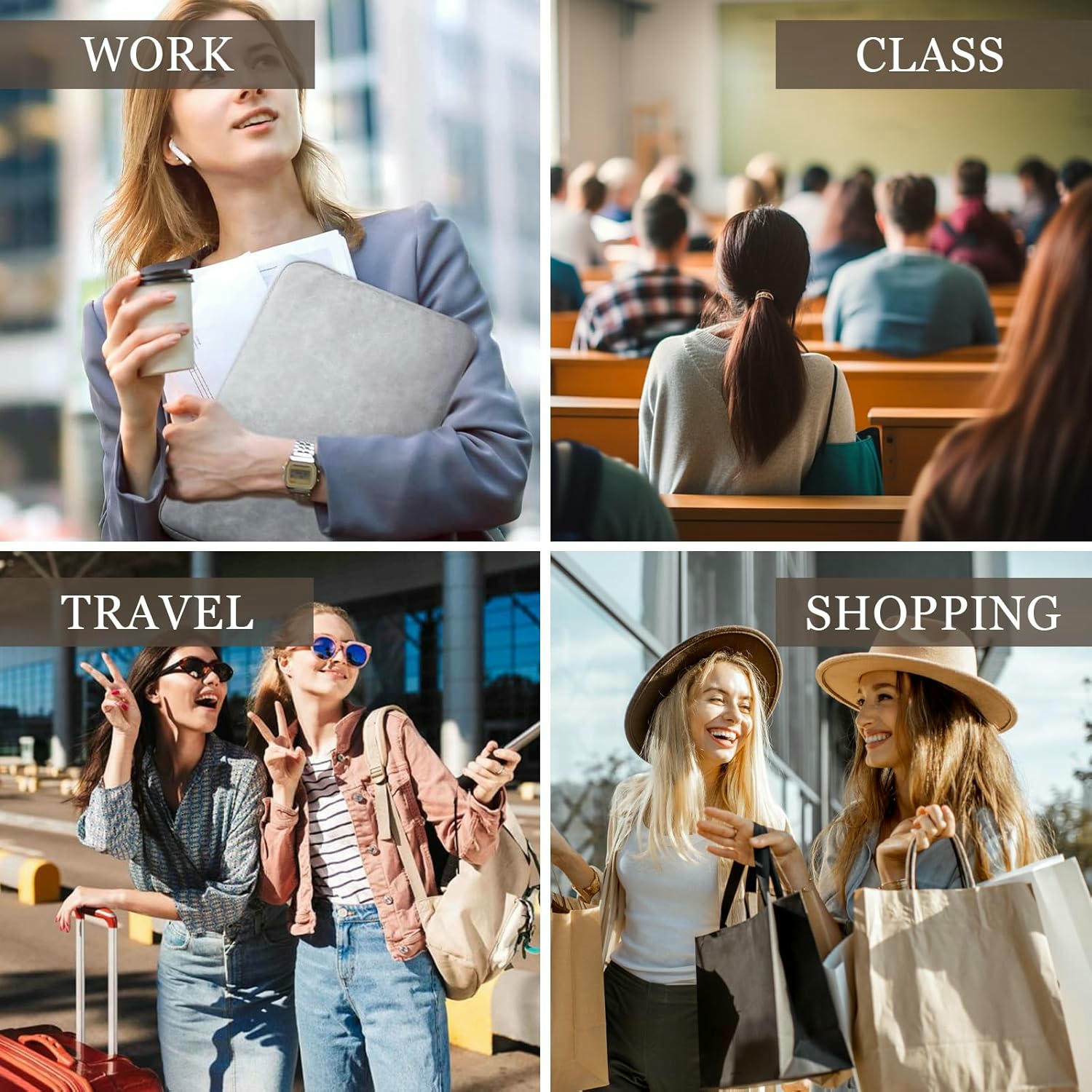 Bossa Tote Gran de Dona Brawn, Cuero PU, Bossa Bandolera Casual, Gran Capacitat amb Cremallera, Ideal per a Compres i Viatges de Treball, Escola, 40 x 30 x 14 cm, color marró