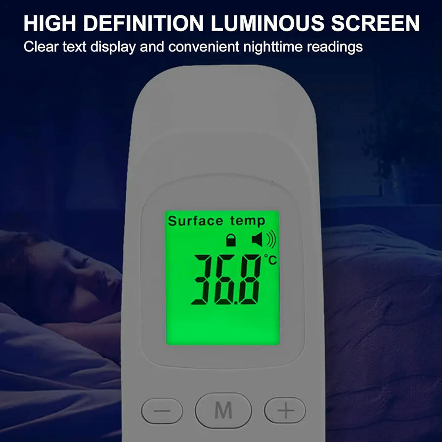 Termómetro Digital Infrarrojo para Bebés y Adultos con Función de Silencio y Alarma de Fiebre (Blanco)