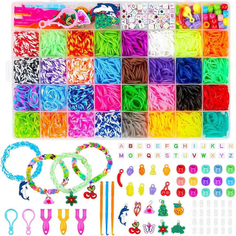 Kit de Bandas de Goma Sofore, más de 2500 Bandas Elásticas Coloridas para Manualidades, 40 Colores, Accesorios para Pulseras DIY
