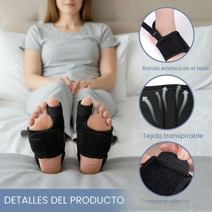 Soportes Ortodónticos para Juanetes, Unisex, Ajuste Regulable, Invisibles y Cómodos, Incluyen Puntales de Aluminio (Negro)