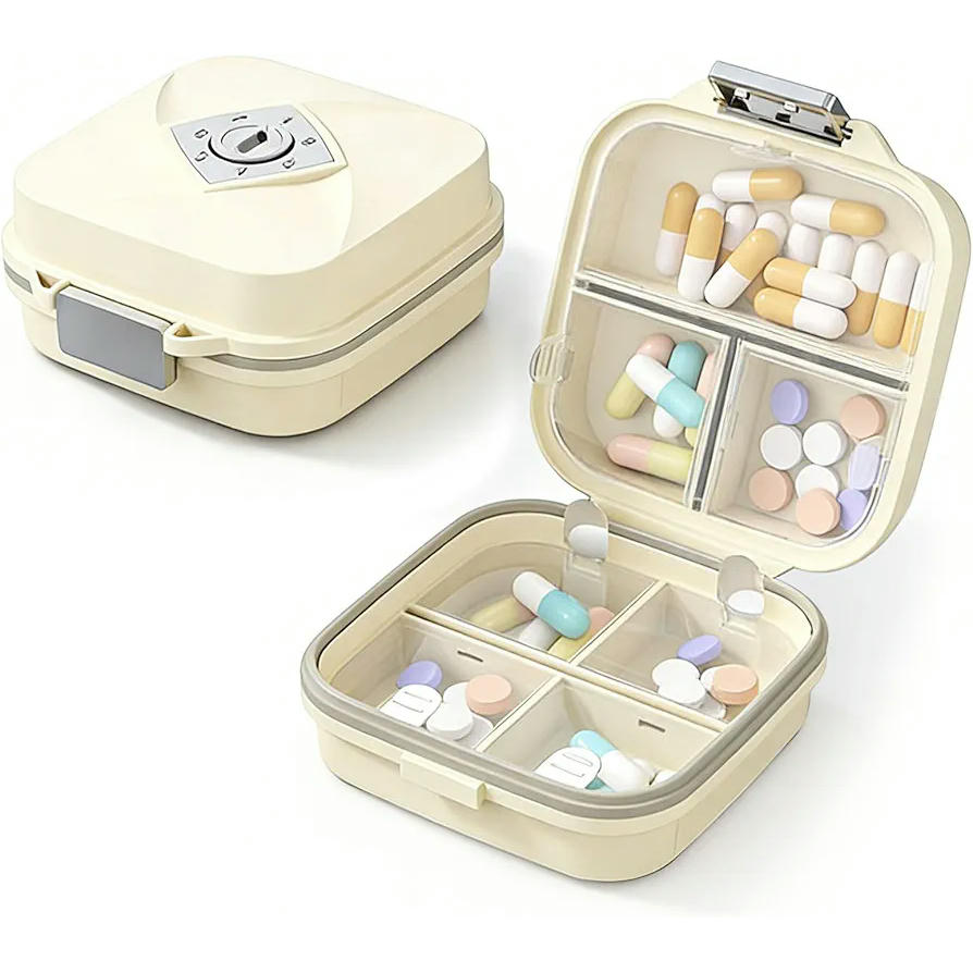 Organizador de Pastillas Diario de 7 Compartimentos Compacto y Portátil para Viajes