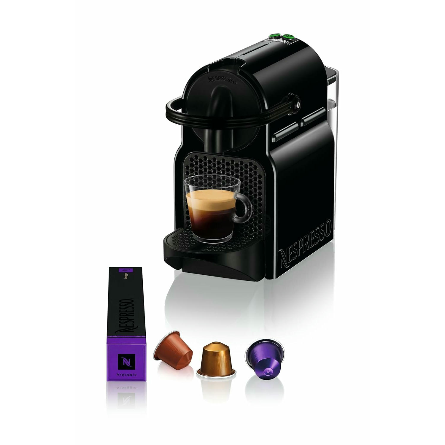 Nespresso De'Longhi Inissia EN80.B - Cafetera monodosis de cápsulas Nespresso, 19 bares, apagado automático, color negro