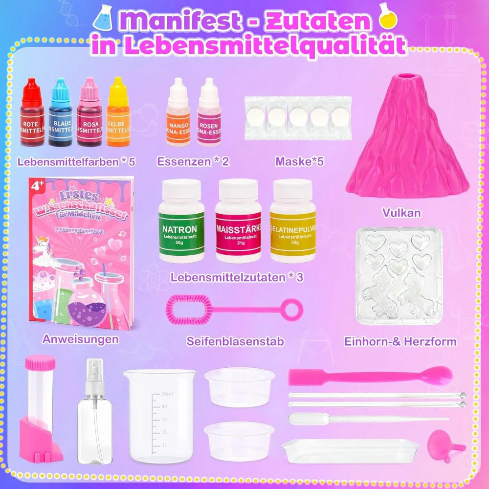 Experimentos para Niños y Niñas de 4 a 12 Años, Juguete STEM, Más de 200 Actividades Creativas con Set de Volcán para Juegos Educativos