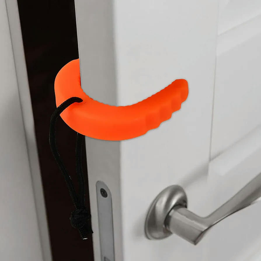 Protectores de Puerta Anti-Pellizcos de Goma, 3 Unidades, Seguridad para Niños y Mascotas, Funda Antipinzamiento para Puertas y Ventanas (Naranja)