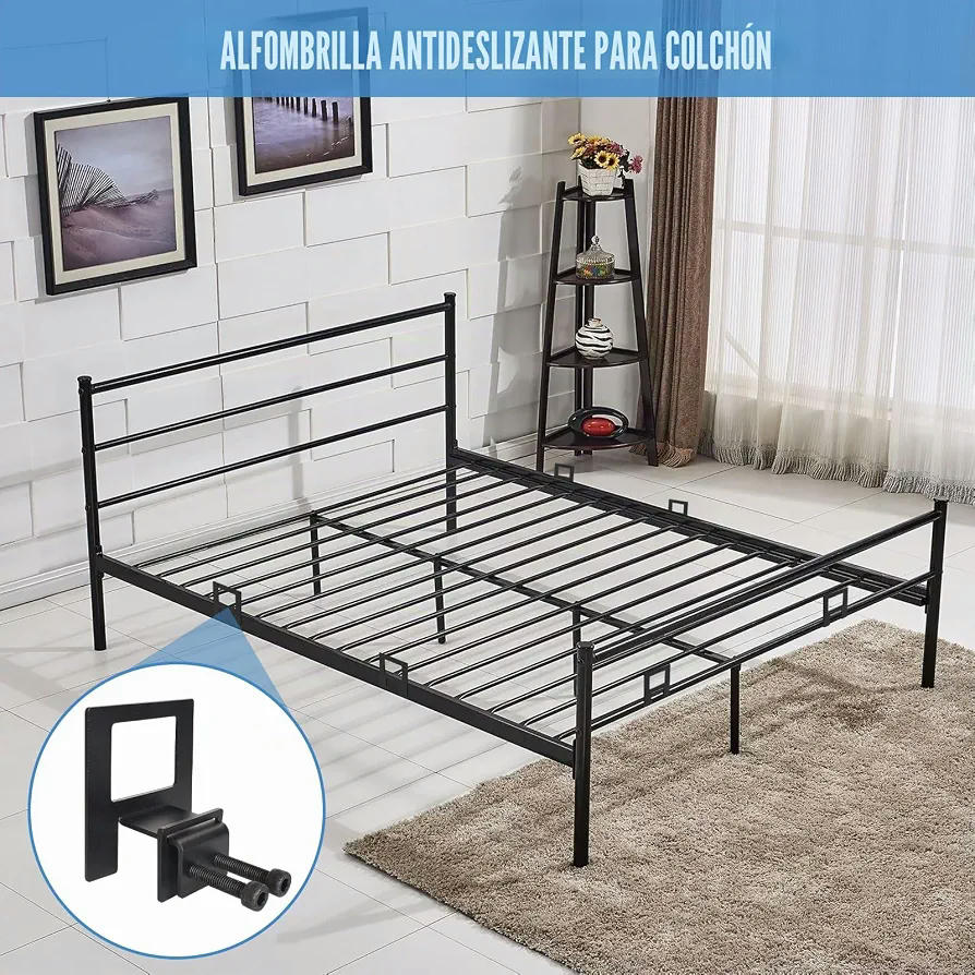 Soporte antideslizante para colchón de 6 piezas, ajustable y duradero, color negro
