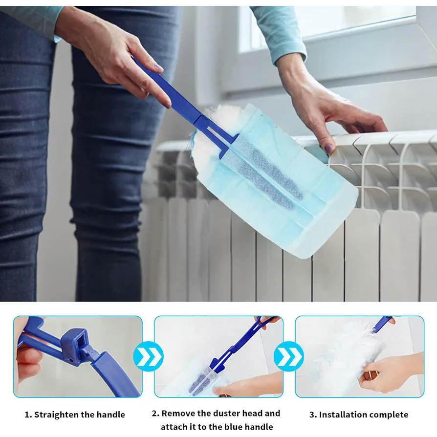 Kit de 40 Piezas de Plumeros Desechables con Mango Largo y Corto para Limpieza Eficaz (Blanco)
