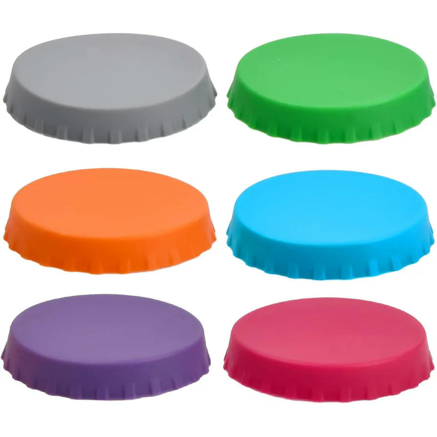 6 Tapas Reutilizables de Silicona para Latas de Bebidas - Antipolvo y Prácticas - Multicolor