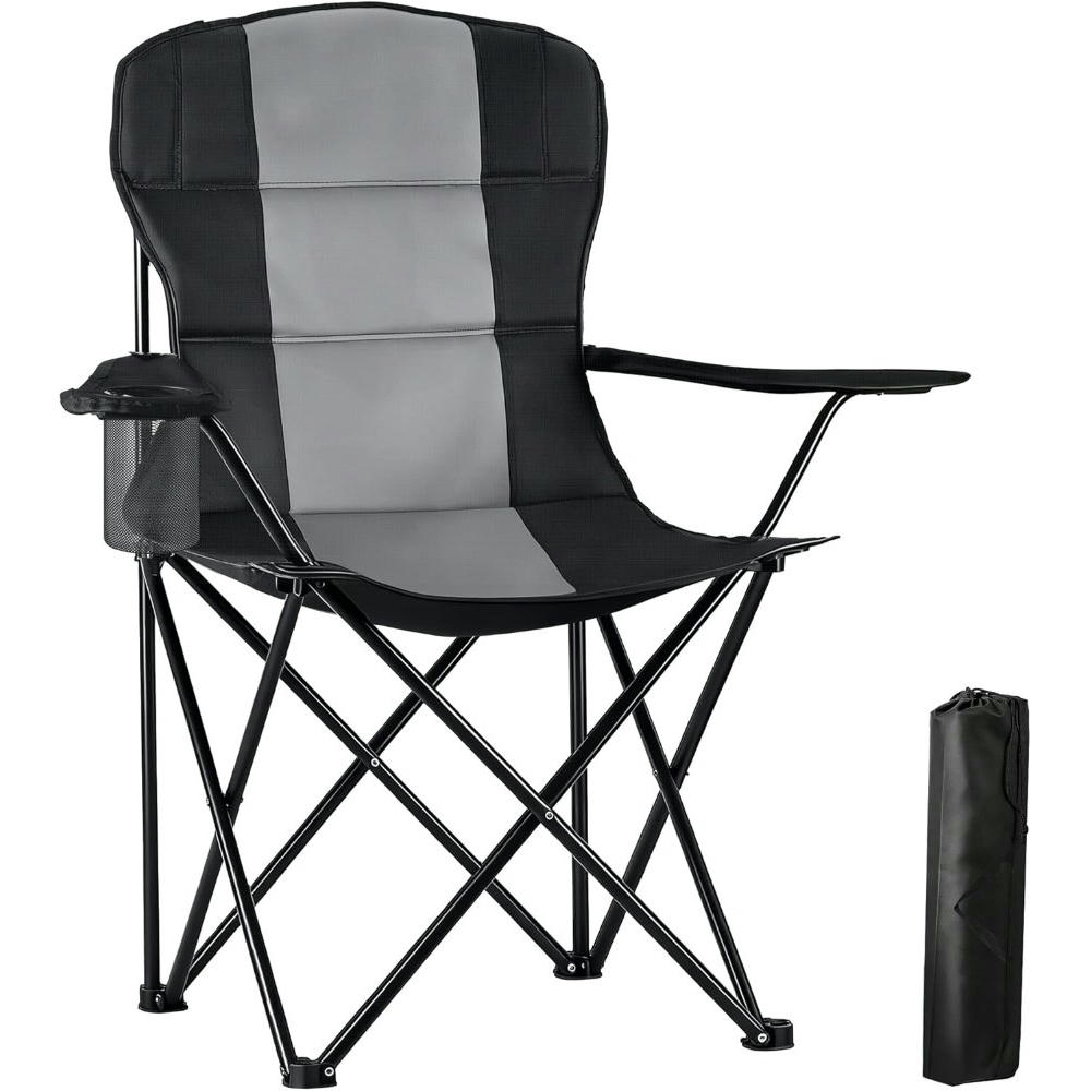 Silla de camping plegable de gran tamaño con soporte para bebidas, 150 kg, 58 x 85 x 94 cm
