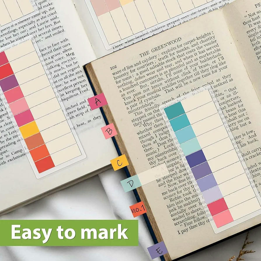 1200 Piezas de Marcadores Adhesivos y Dos Bolígrafos Reescribibles para Notas y Clasificación (Multicolor)