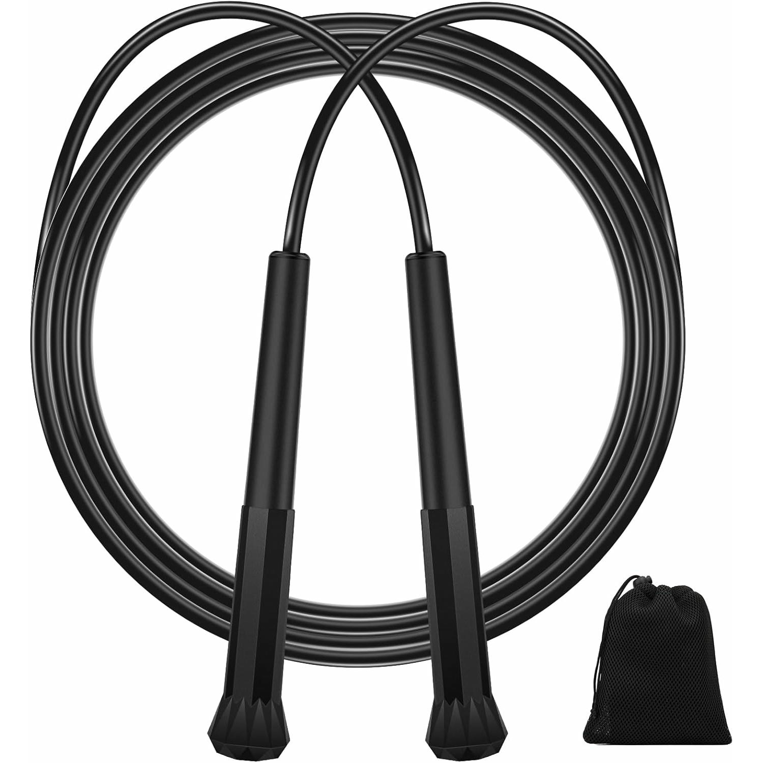 Cuerda para Saltar 3 Metros con Bolsa, Comba para Boxeo y Entrenamientos de Fitness, PVC Resistente para Niños y Adultos