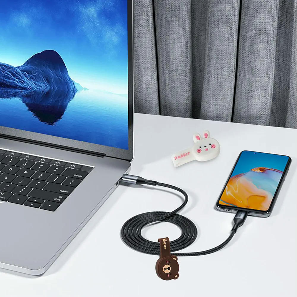 Organitzador de Cables de Silicona Magnètic 6 Peces, Clips Reutilitzables per a Auriculars i Cables, Disseny Colorit i Funcional