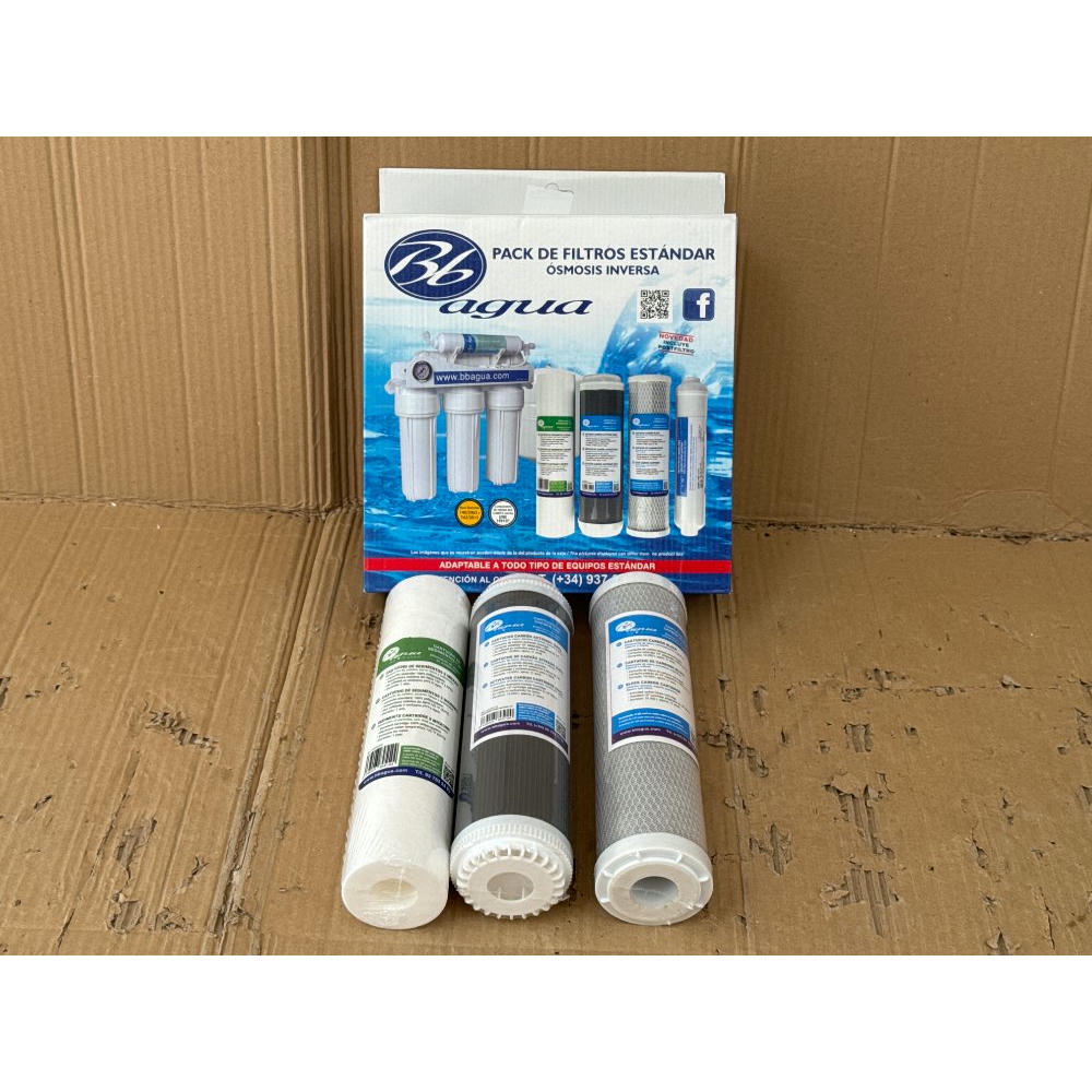 Pack Filtre Osmose Inverse 100 GPD - Membrane + 3 Filtres (sédiments, Charbon GAC, Charbon Bloc) - Garantie Bbagua