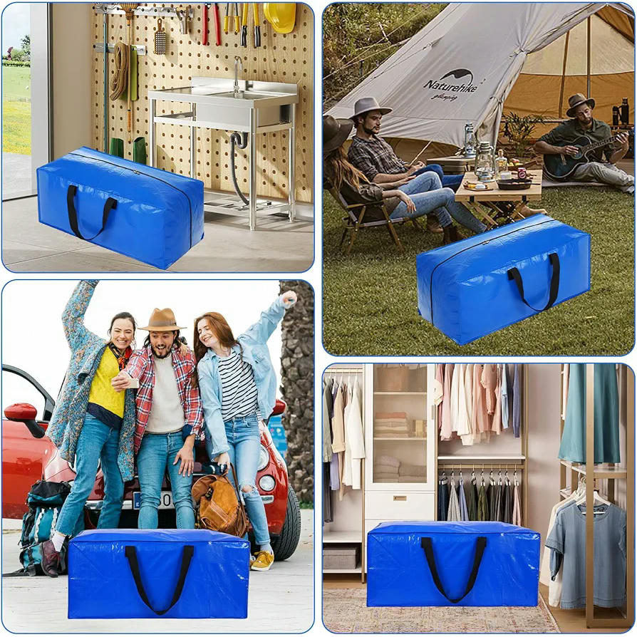 Paquete de 5 Bolsas Plegables de 100 Litros, Ideal para Almacenamiento de Ropa y Edredones, Versátil para Deporte, Mudanzas y Viajes