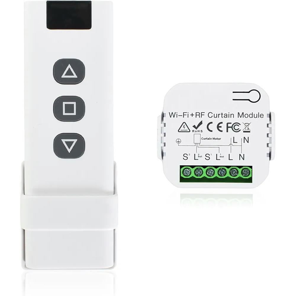 Interruptor de Persianas Inalámbrico, Módulo Receptor de Control RF 433 MHz, Compatible con Cortinas y Toldos, Rango de Control de 100 Metros
