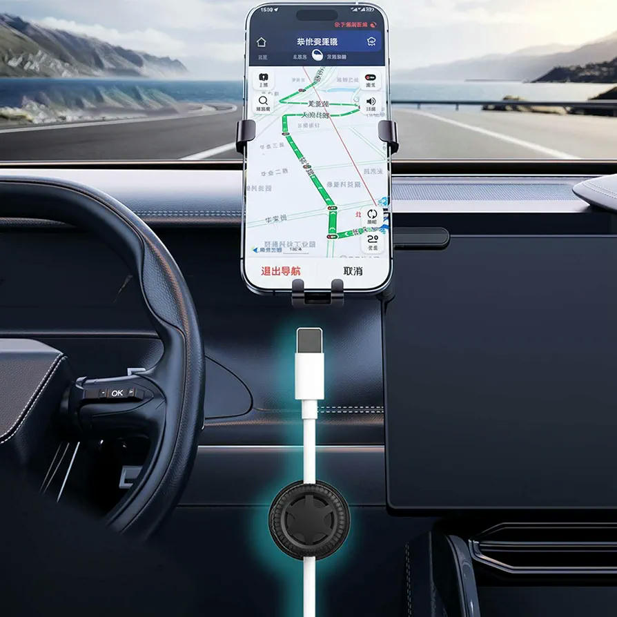 Organizadores Magnéticos de Cables - Clip Autoadhesivo Giratorio 360° para Escritorio, Mesilla o Coche