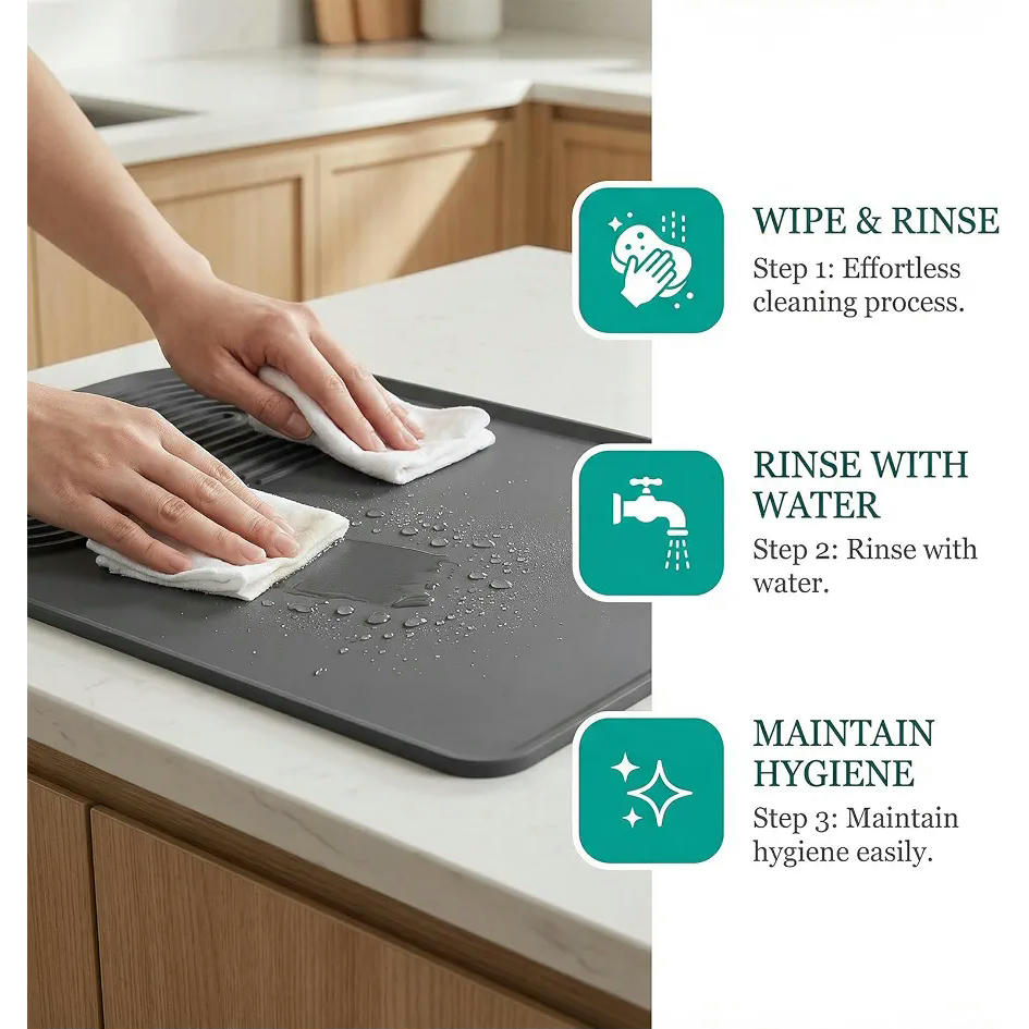 Alfombrilla de Silicona Antideslizante para Cafetera 60x40cm, Ideal para la Cocina y el Baño