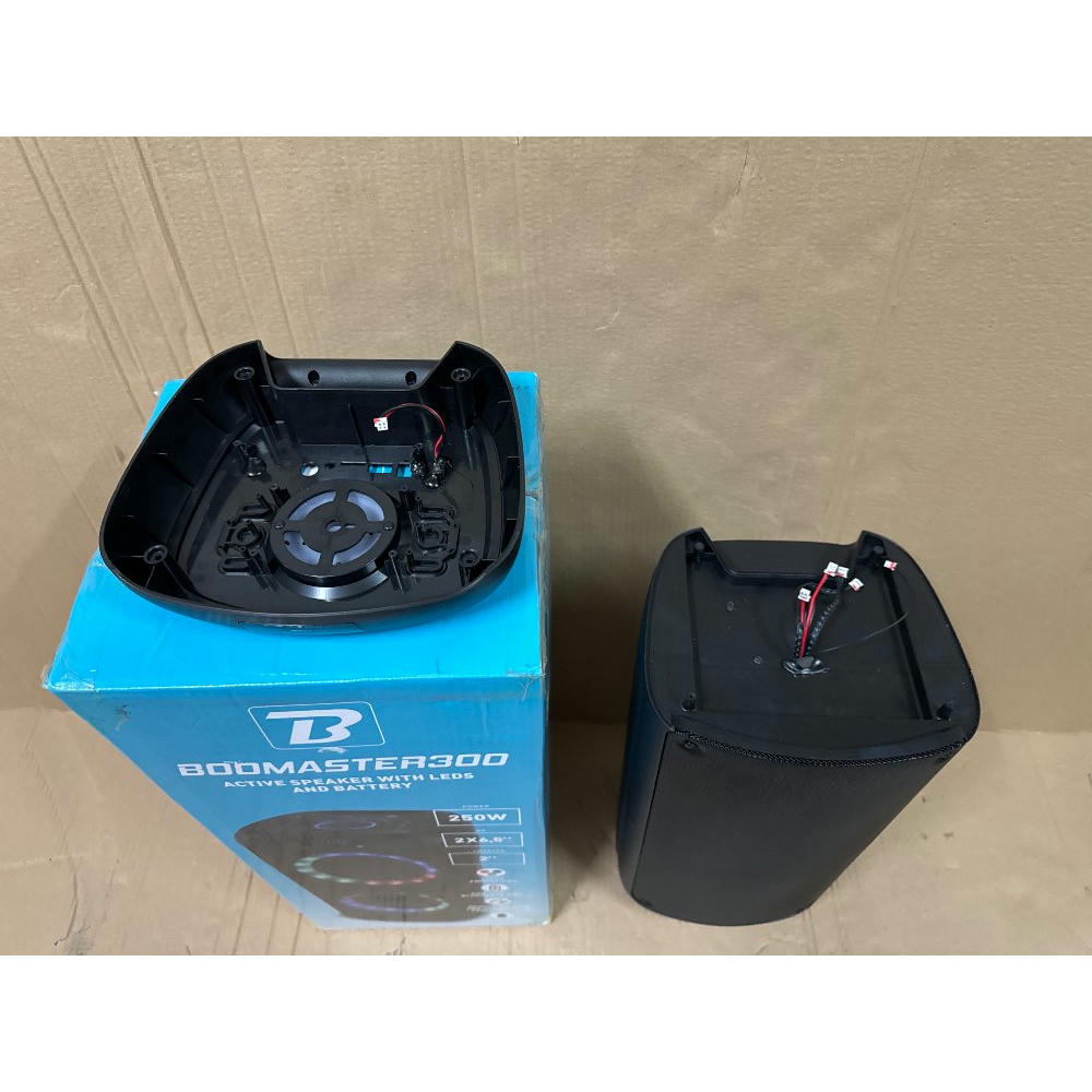 BoomTone DJ Boomaster 300 Altavoz Bluetooth luminoso LED portátil potente 250W, Altavoz Karaoke, Bluetooth inalámbrico, TWS, Recargable USB, sintonizador, lector USB/tarjeta SD.