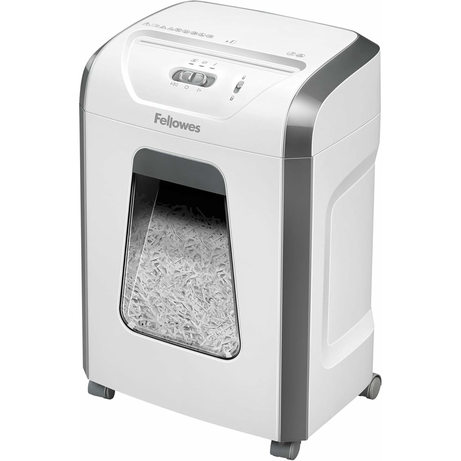 Fellowes FS-12C - Trituradora de Papel, Corte en partículas, destruye hasta 12 Hojas, destructora de Papel Uso Personal, Papelera 19L, Nivel de Seguridad DIN-P4, Exclusiva de Amazon
