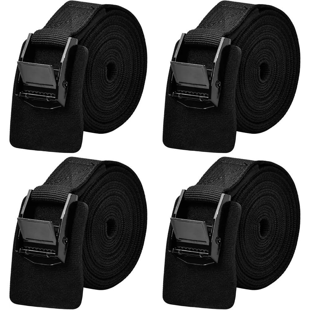 Paquete de 4 correas de amarre, correas robustas con hebilla ajustable, 25 mm x 1 m, para transporte seguro en vehículos y bicicletas