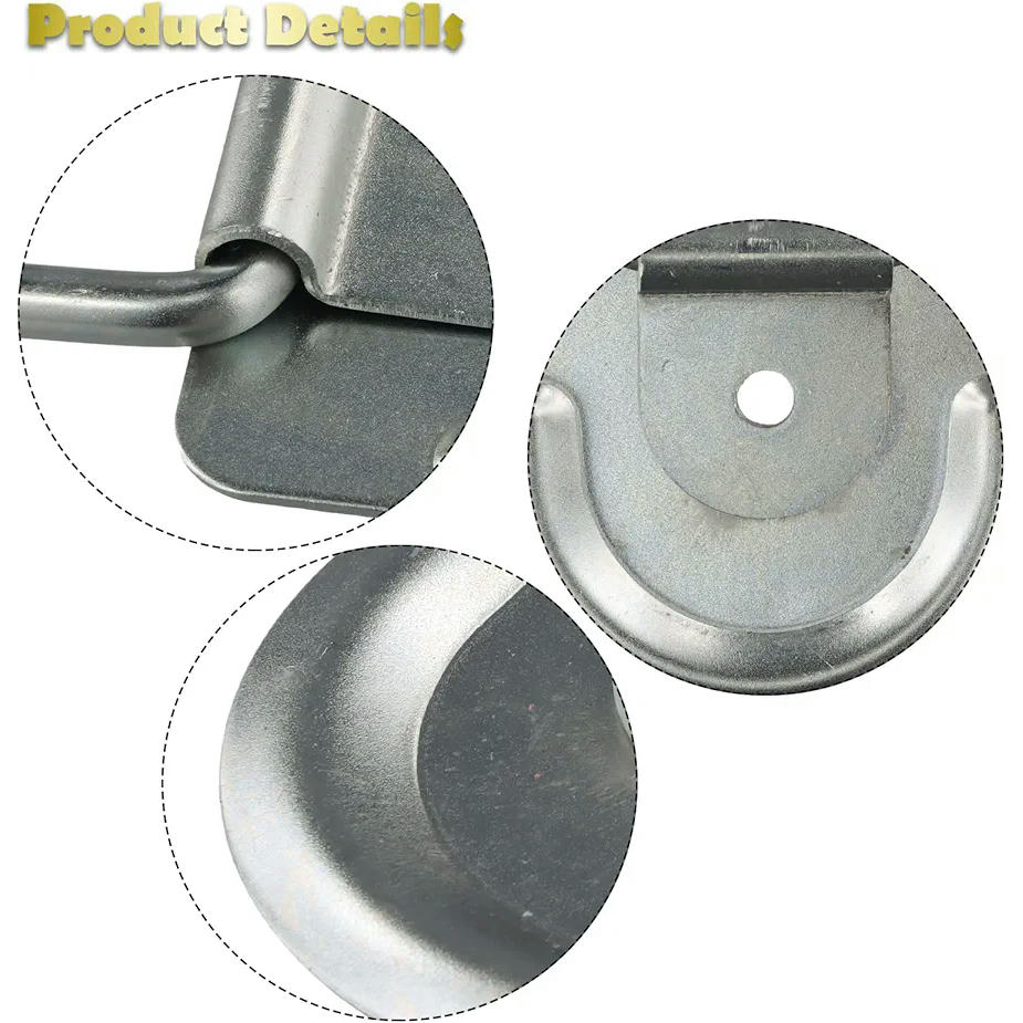 4 Piezas Anillo de Amarre en D con Gancho, Anillo de Amarre de Acero Galvanizado, Ancla de Carga para Remolque, Anillo de Seguridad para Coche