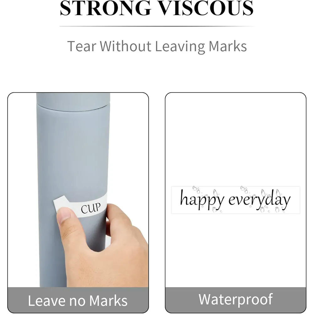 Cinta d'etiquetatge de 15 mm x 4 m, recanvi estàndard, etiqueta tèrmica laminada, ideal per a oficines, escoles i casa, color blanc