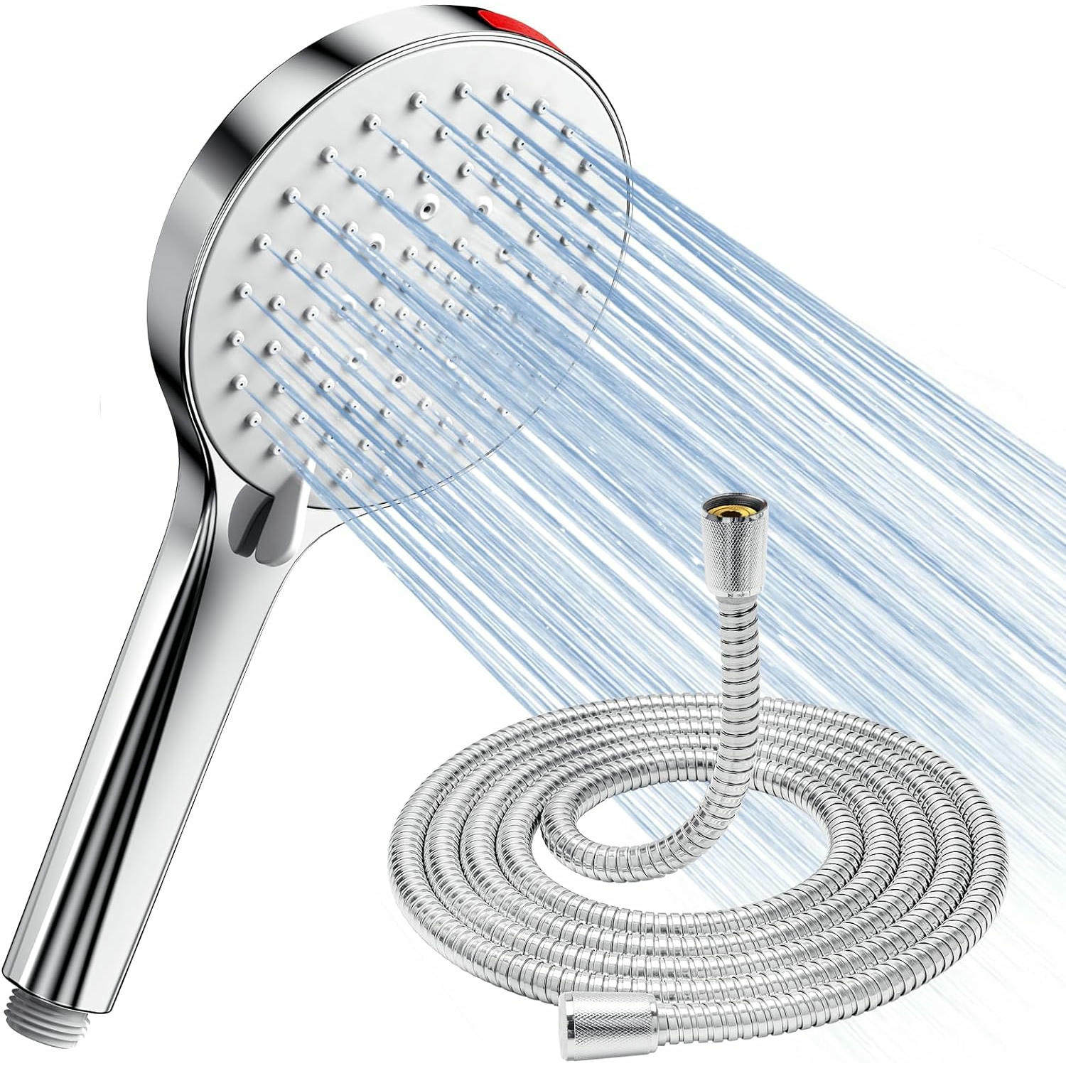 SREWOHS Alcachofa de Ducha Alta Presion, Antical Alcachofa Ducha Ahorro de Agua cabezal de ducha extraíble con 5 modos (Alcachofa de ducha con manguera de 1,8M)