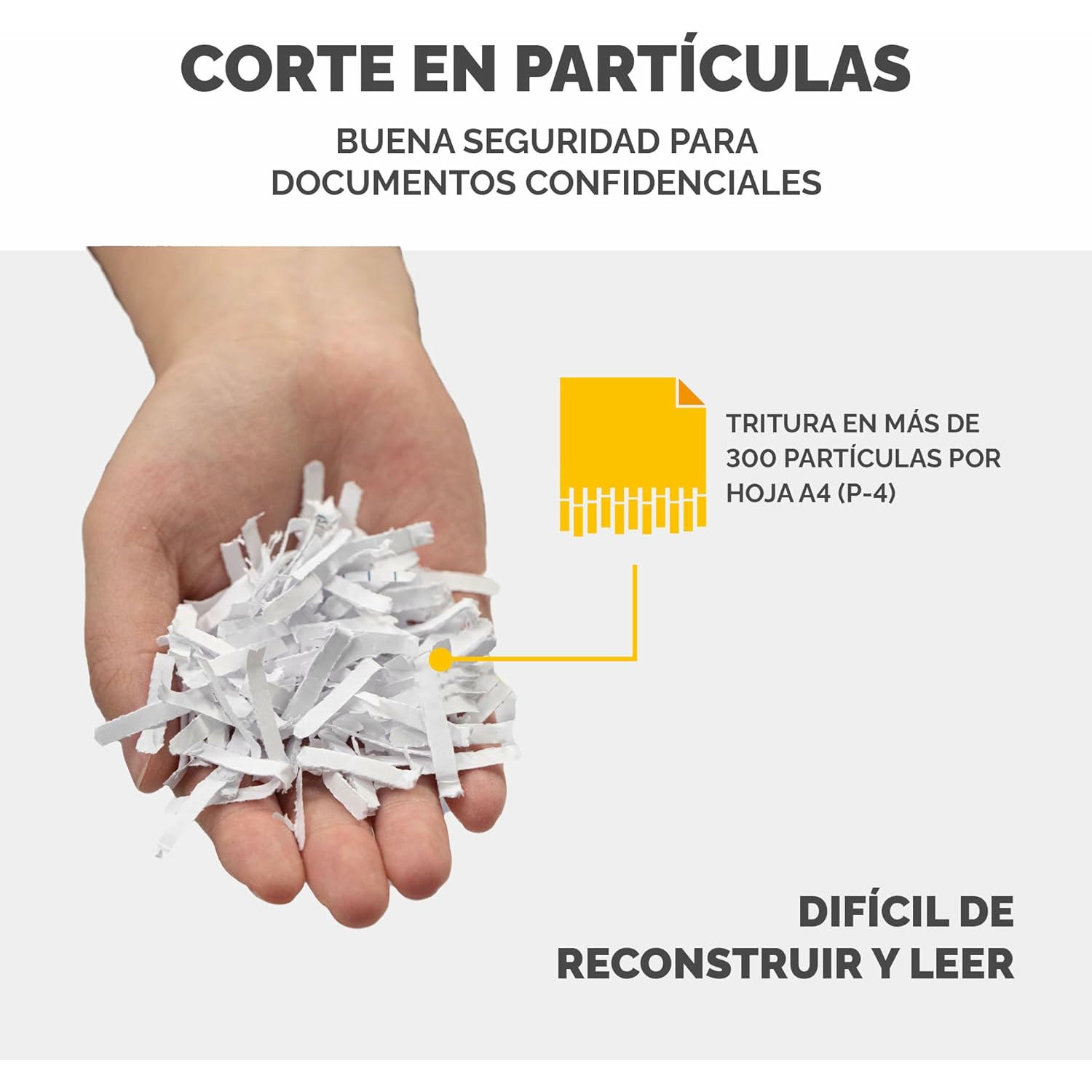 Fellowes FS-12C - Trituradora de Papel, Corte en partículas, destruye hasta 12 Hojas, destructora de Papel Uso Personal, Papelera 19L, Nivel de Seguridad DIN-P4, Exclusiva de Amazon