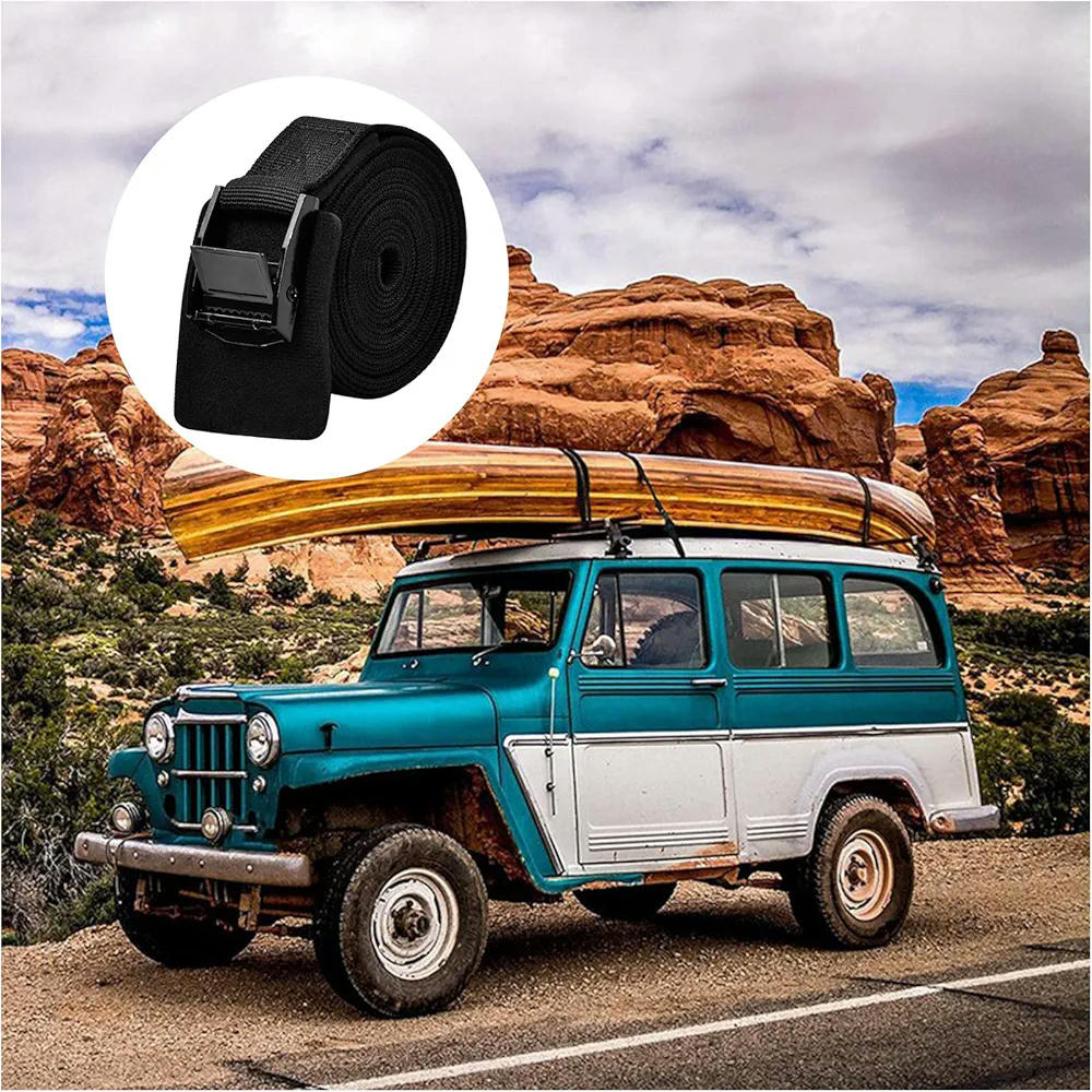 Paquete de 4 correas de amarre, correas robustas con hebilla ajustable, 25 mm x 1 m, para transporte seguro en vehículos y bicicletas